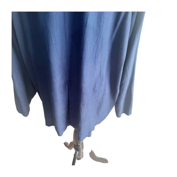 Express Button Front Relaxed Lagenlook Navy Tunic Size Large Minimalist - Picture 9 of 12